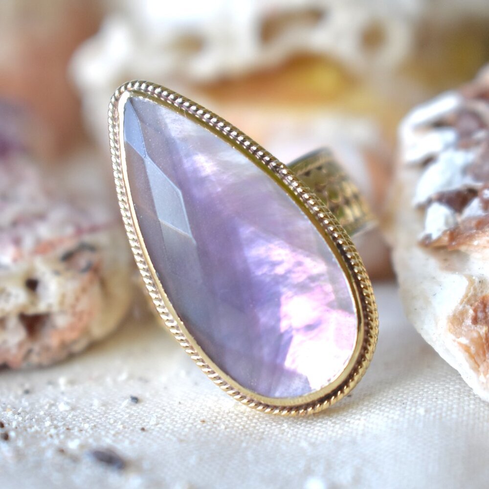Anna Beck | Amethyst Teardrop 18K Gold over plated Ring